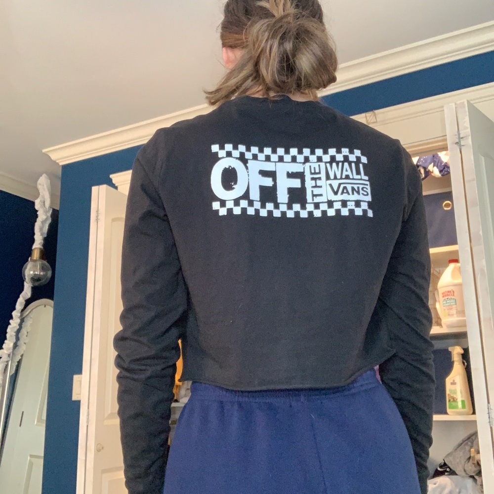 Vans black cropped long sleeve